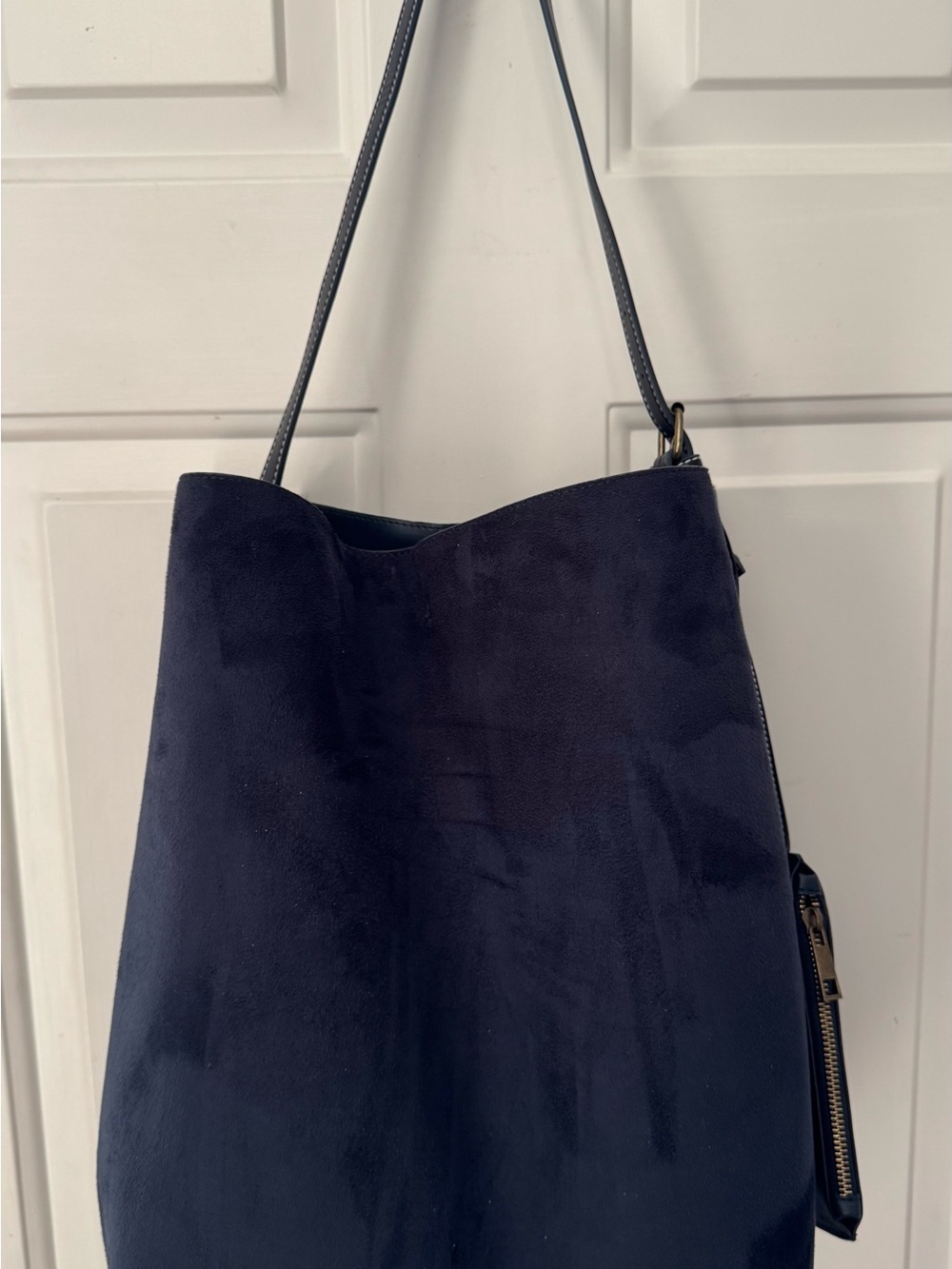 GAP Navy Suede Shoulder Bag with Slim Strap